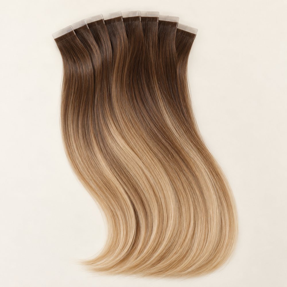 Seamless Tape Extensions 55 cm – Balayage Caramel